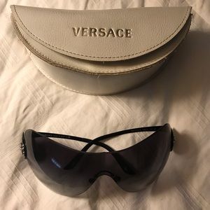 Versace Black Shield Sunglasses 2113-B
